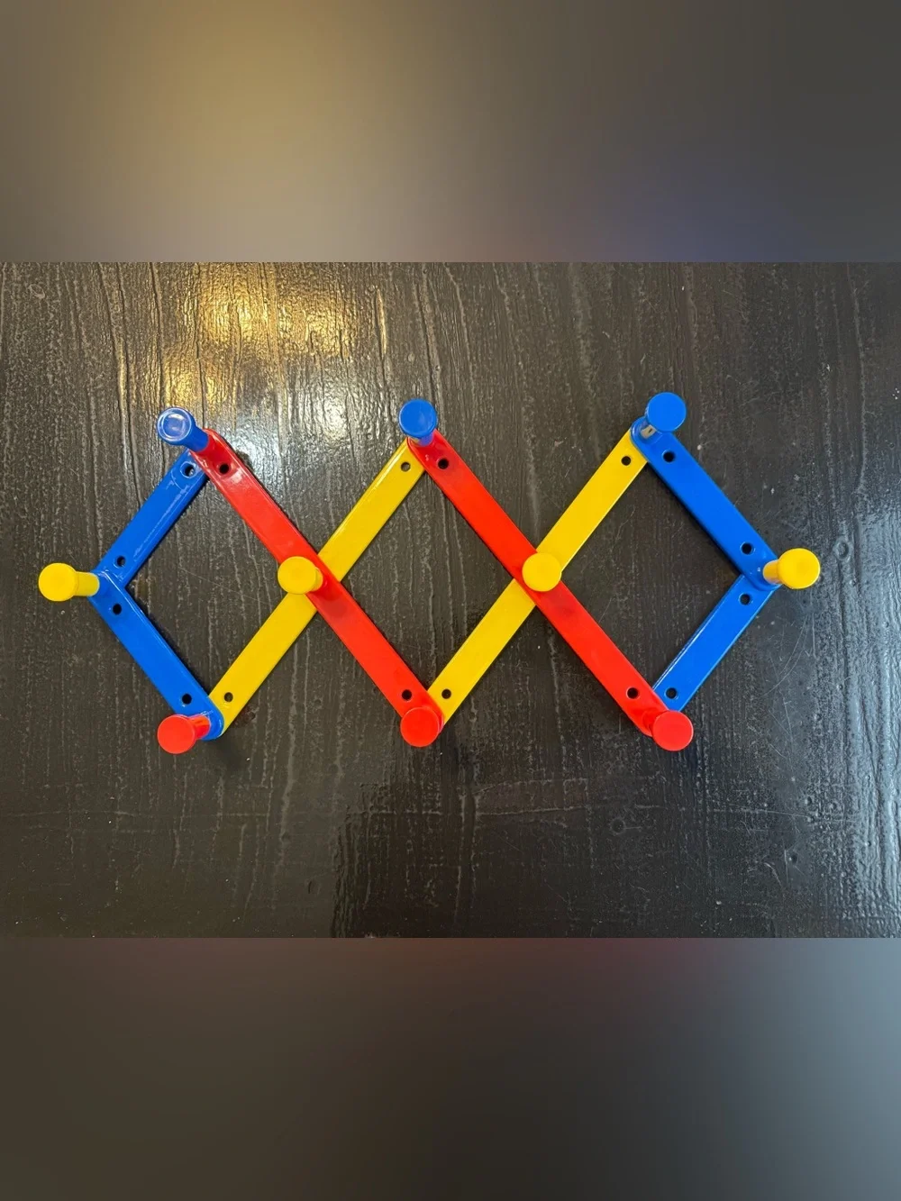 vintage expandable peg coat rack primary colors